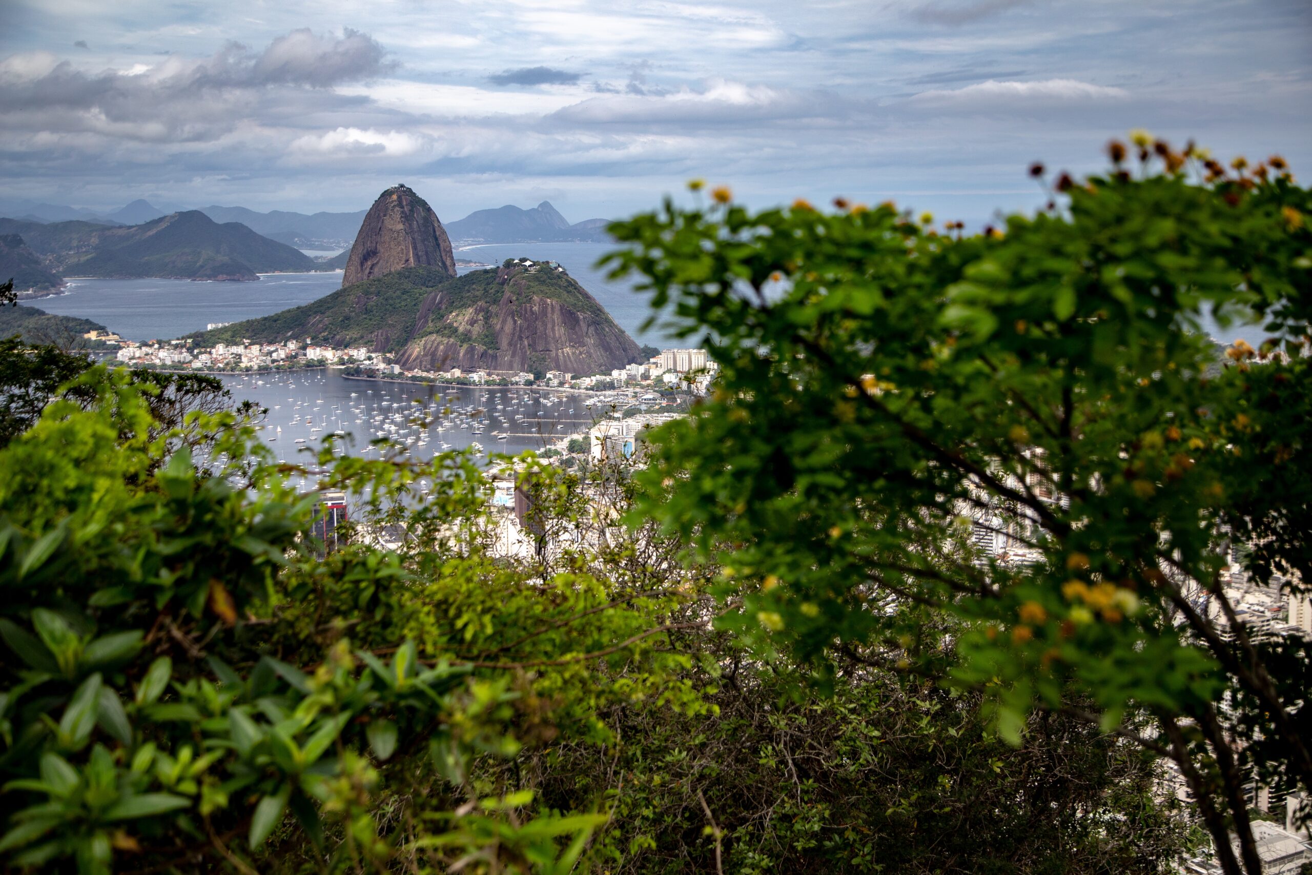 mountain and botafogo beach in rio de janeiro, brazil